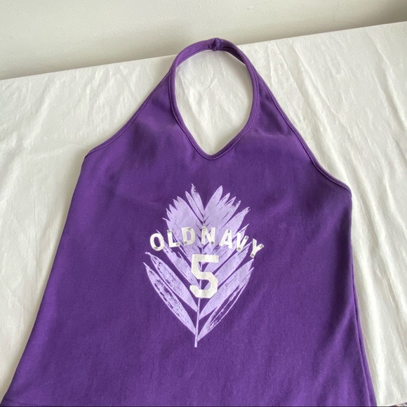 Vintage Y2K Old Navy Graphic Halter Top With Rhinestones - Picture 8 of 10